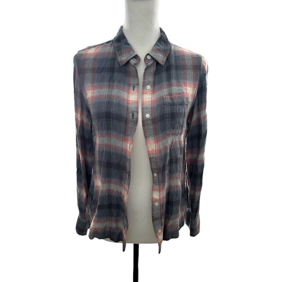 Tommy Hilfiger Flannel Small Gray Pink White - Picture 1 of 4